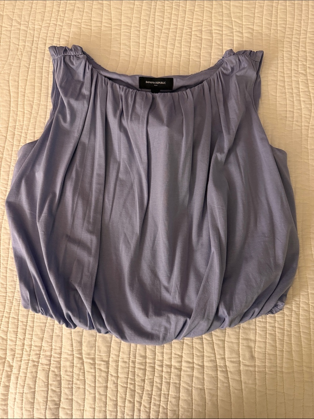 Banana Republic Lavender Pleated Sleeveless Bubble Hem Top